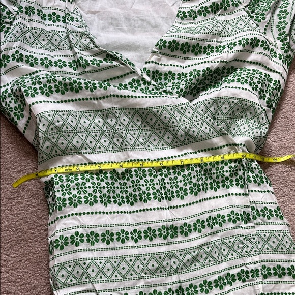 Ann Taylor Retro 50’s look Button Wrap Green Floral Stripe  Dress 00 - Picture 14 of 16